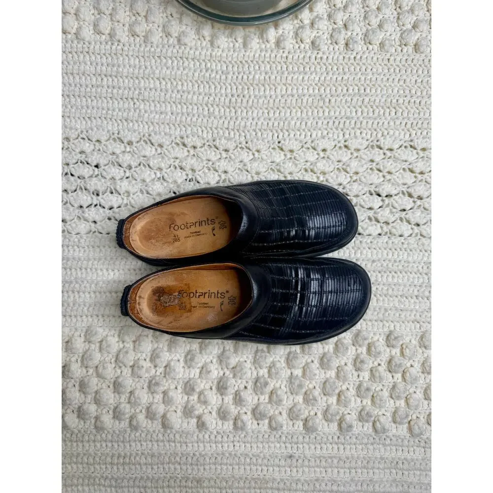 BIRKENSTOCK FOOTPRINTS Women's 41 US 10 Ashby Clogs Comfort Shoes Black Leather